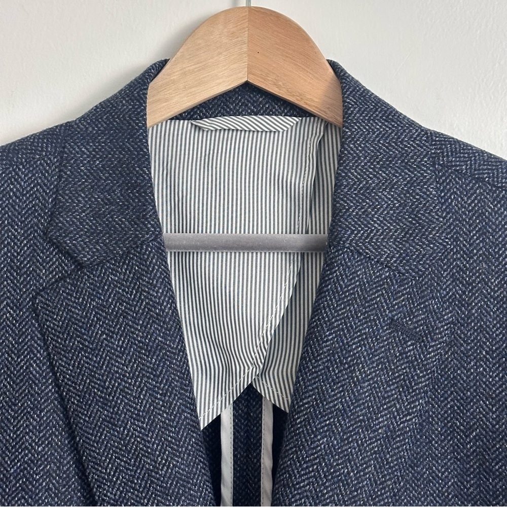 TODD SNYDER Sutton Fit Herringbone Blazer - Navy